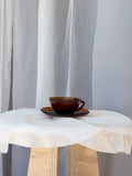 Vereco Amber Glass Teacup & Saucer (Sold Individually)