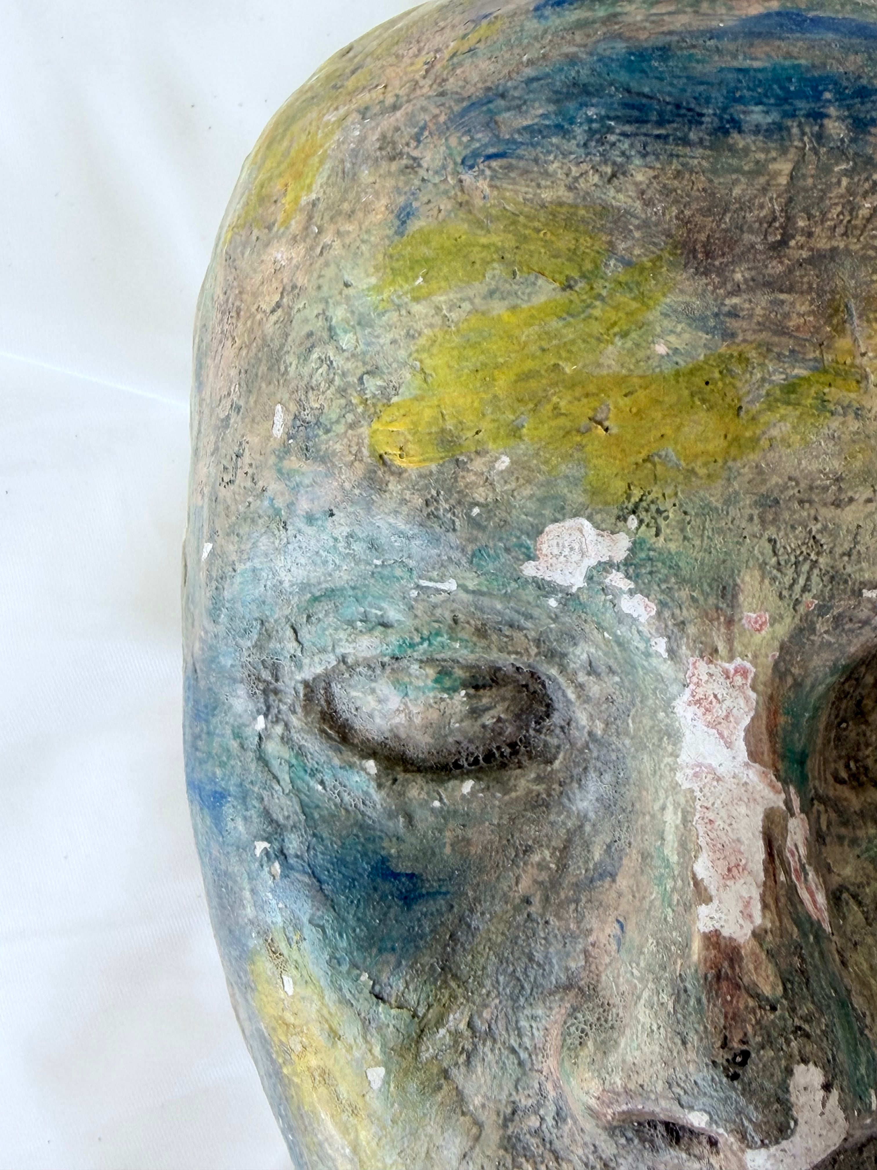 Painted Face Sculpture