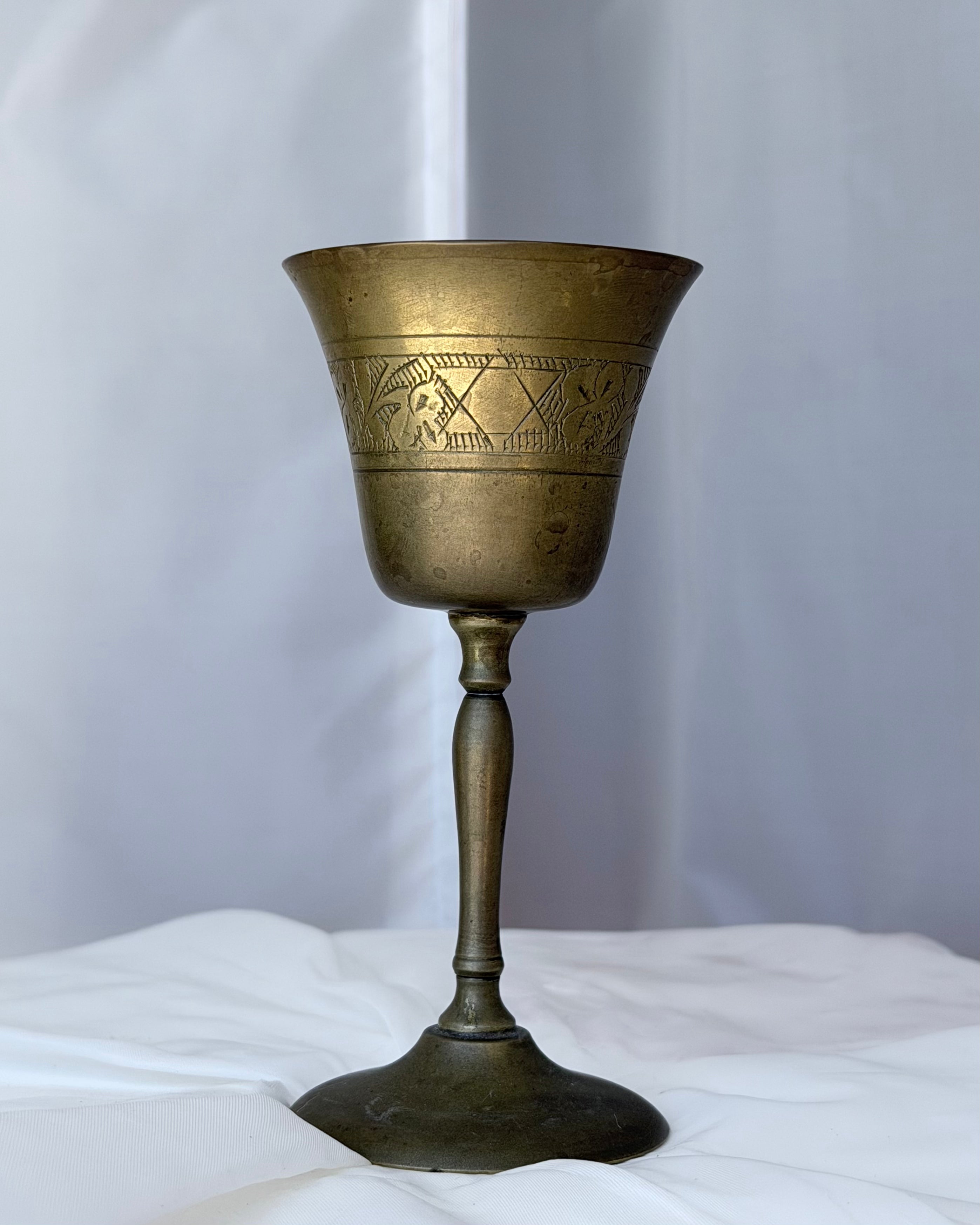 Etched Brass Goblet