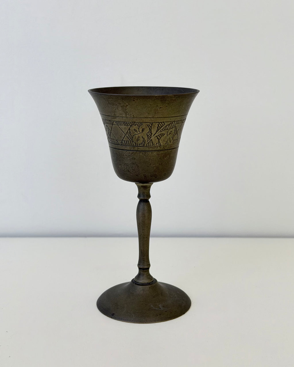 Etched Brass Goblet
