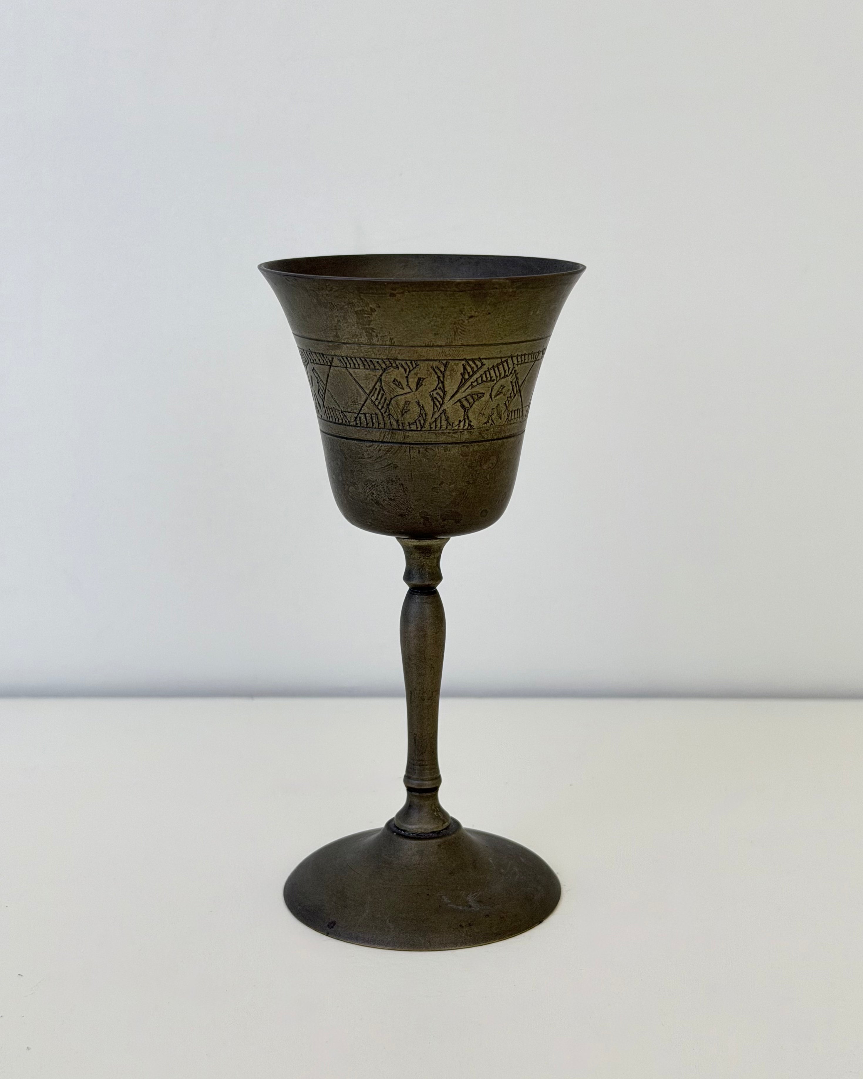 Etched Brass Goblet