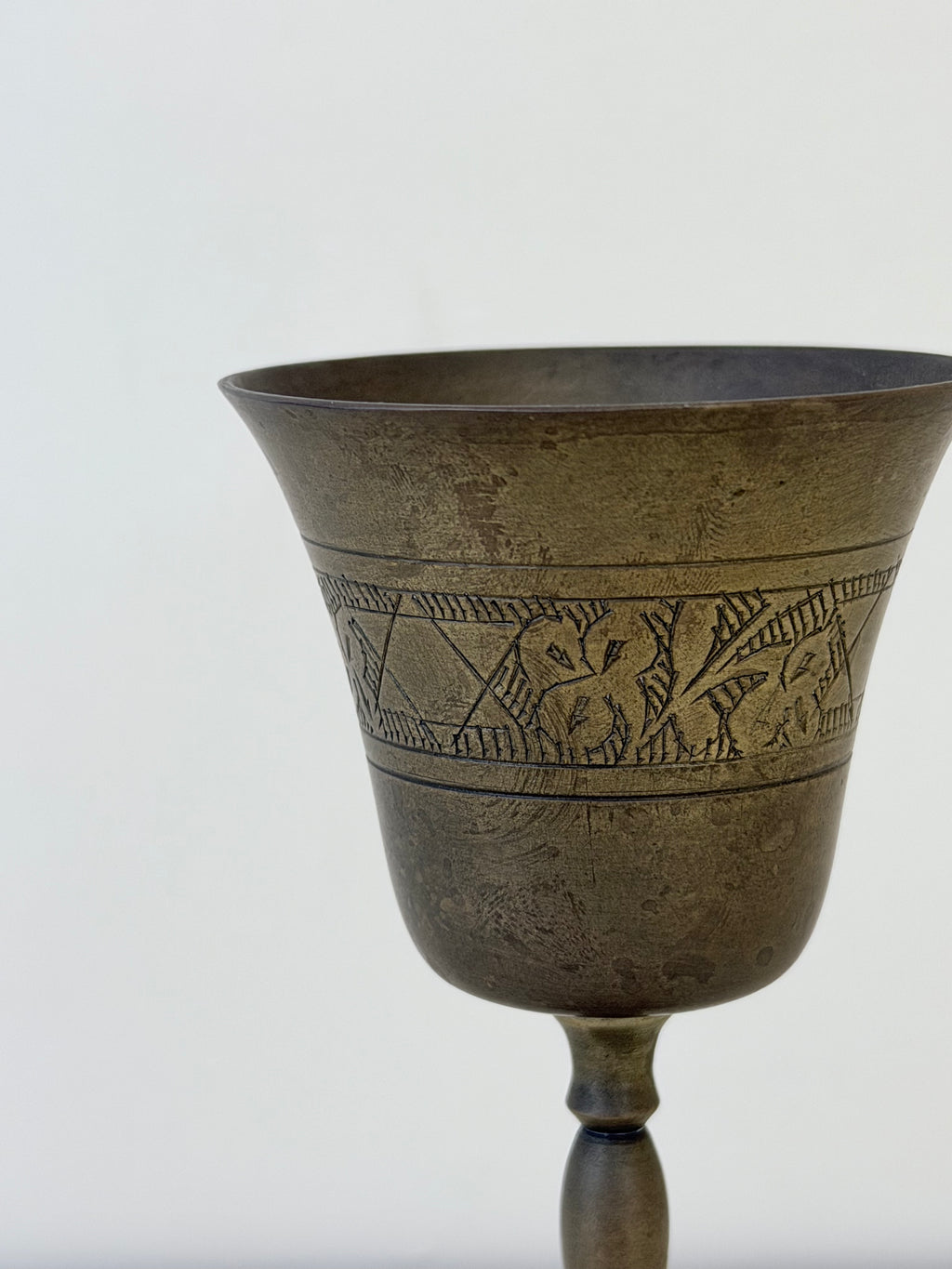 Etched Brass Goblet