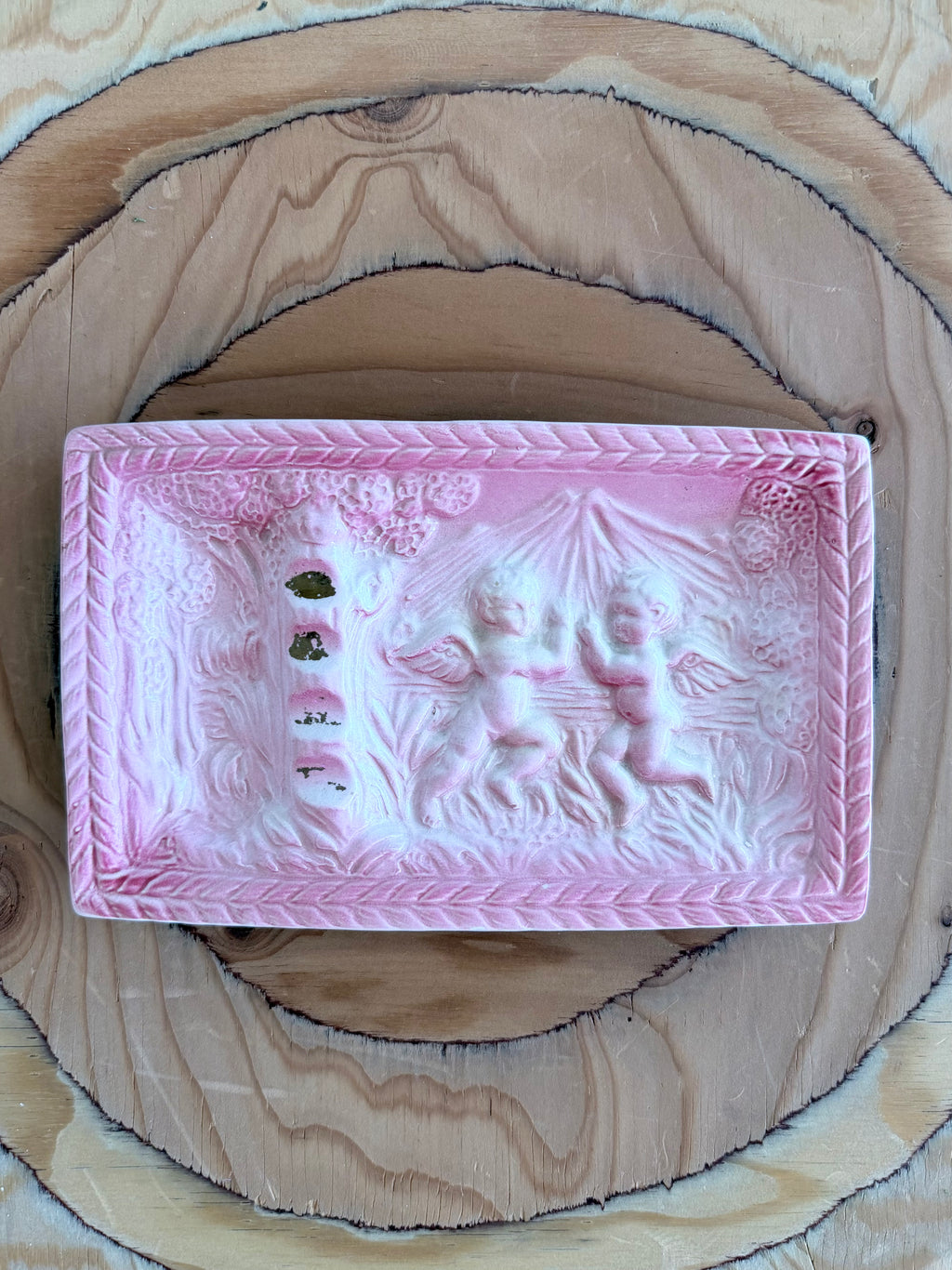 Pink Cherub Ceramic Ashtray