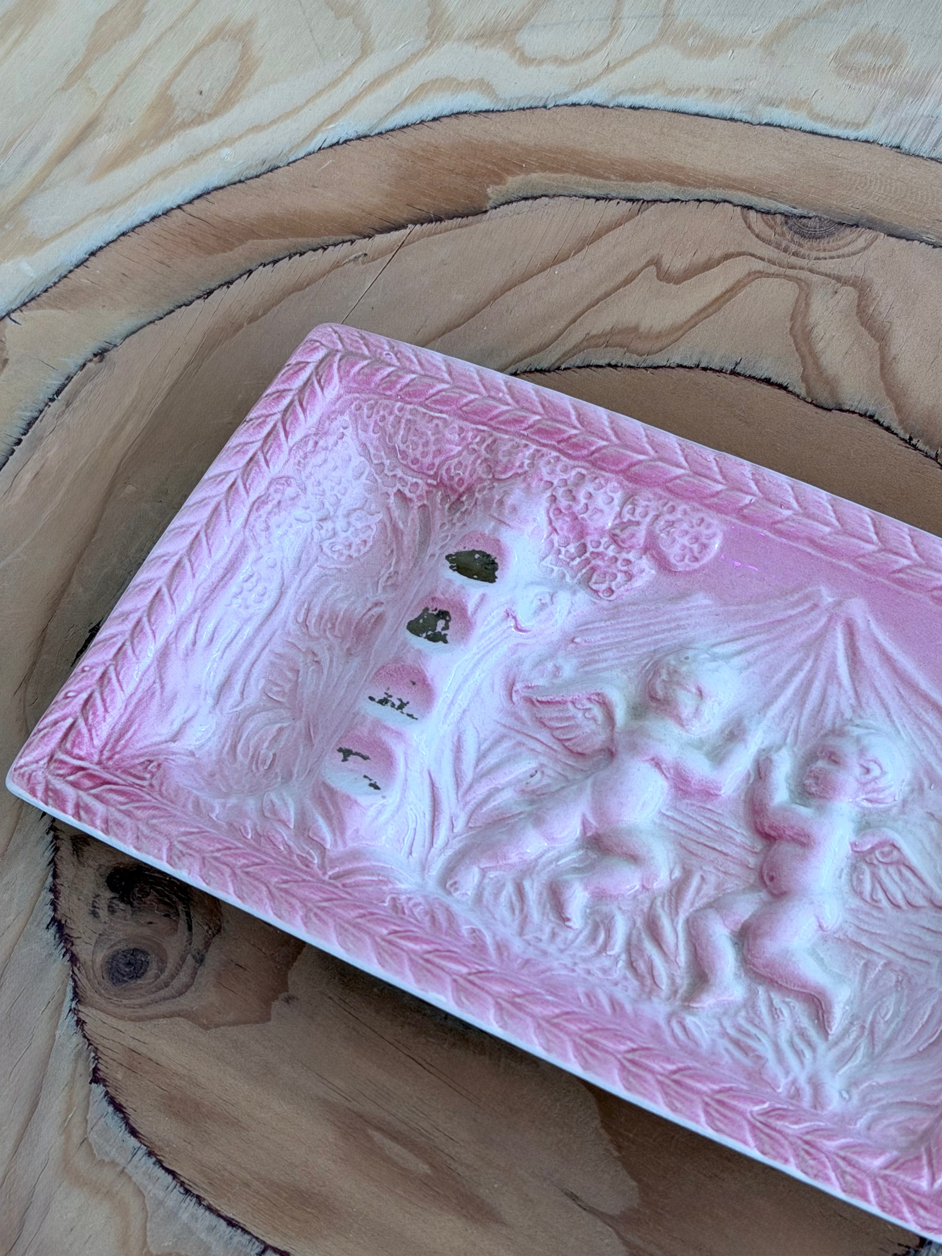 Pink Cherub Ceramic Ashtray