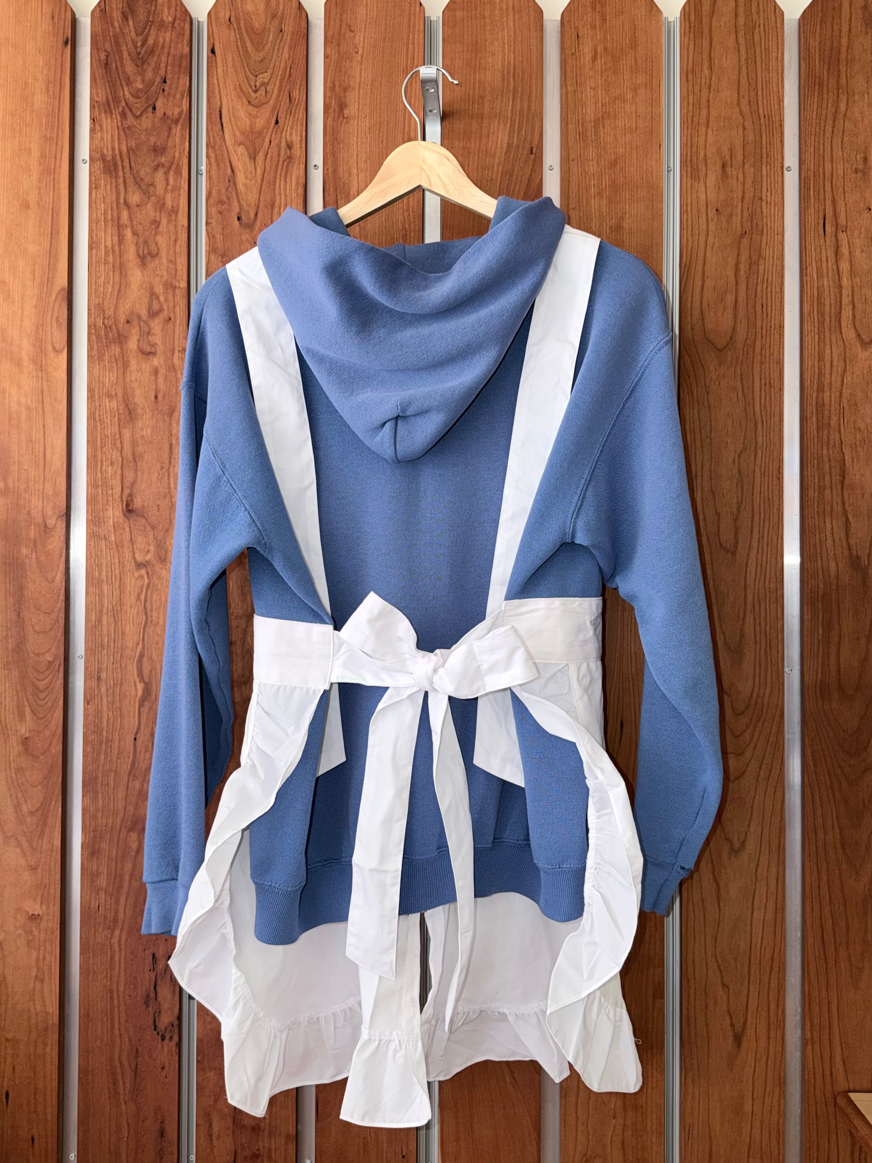Chez Désolé Hoodie Apron (Blue, Small)