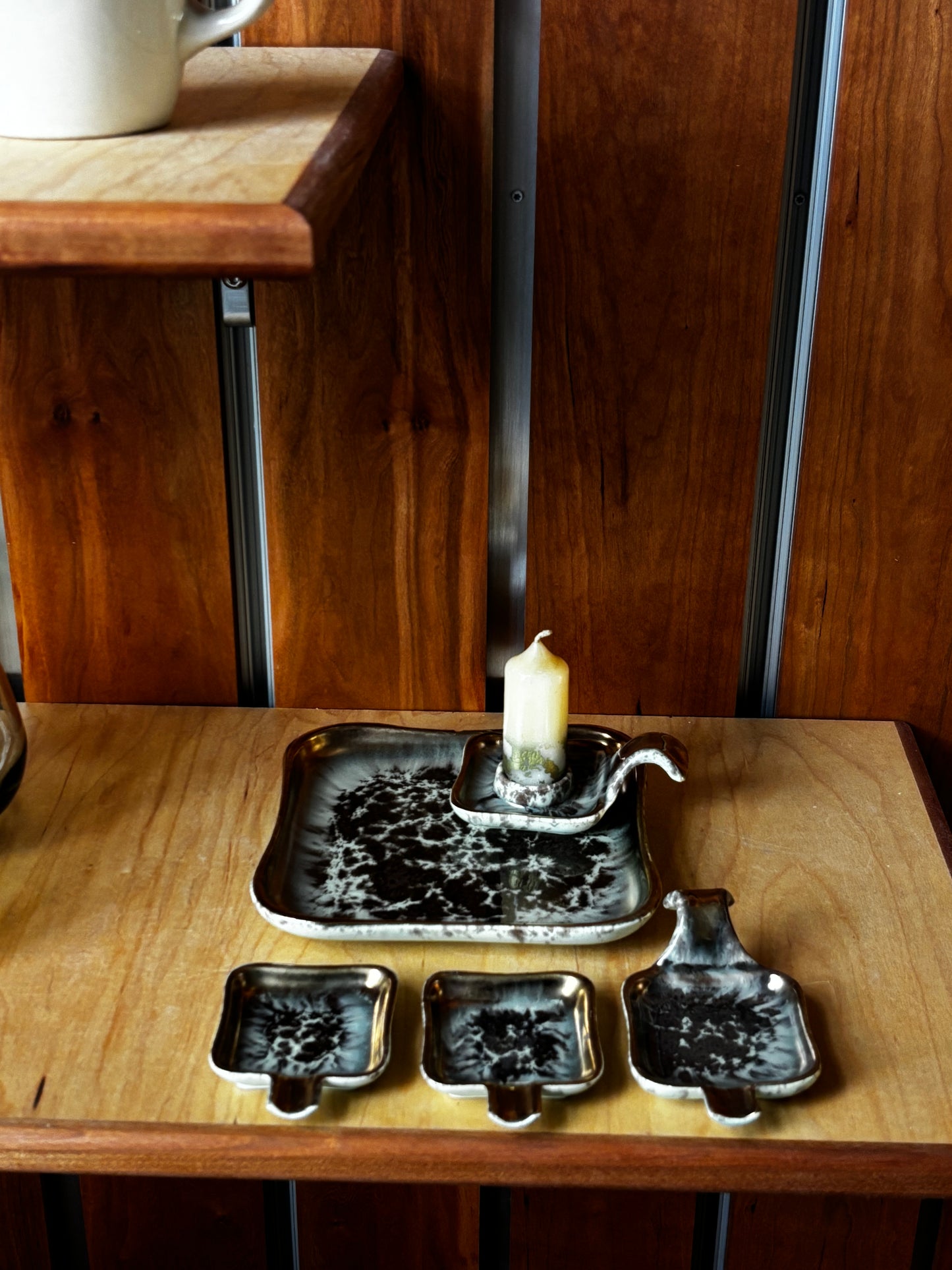 Midcentury Ashtray & Candle Stick Set