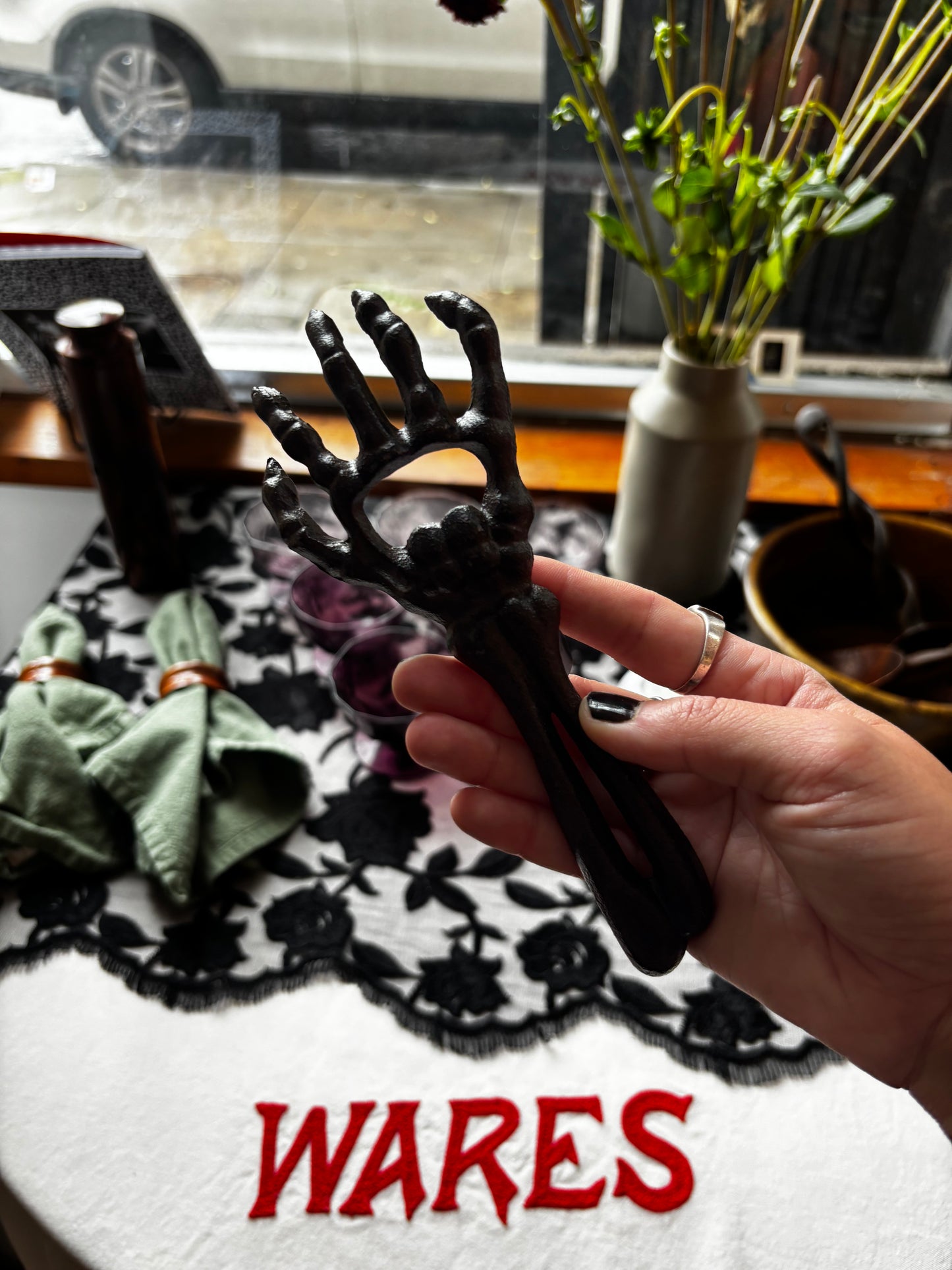 Skeleton Hand Cast Iron Bottle Opener