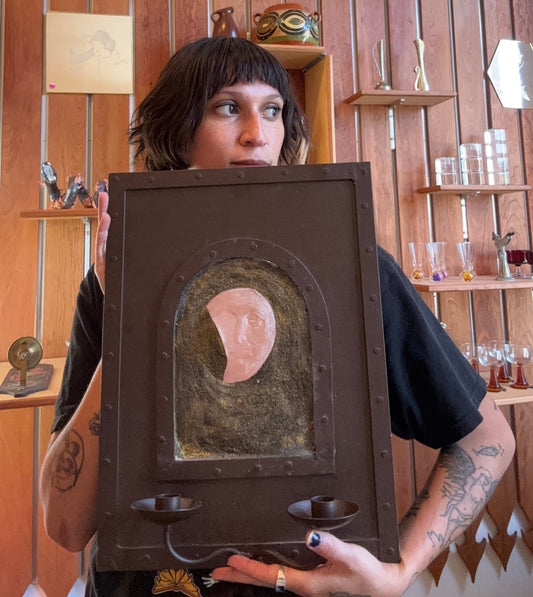 mystic moon iron candle holder