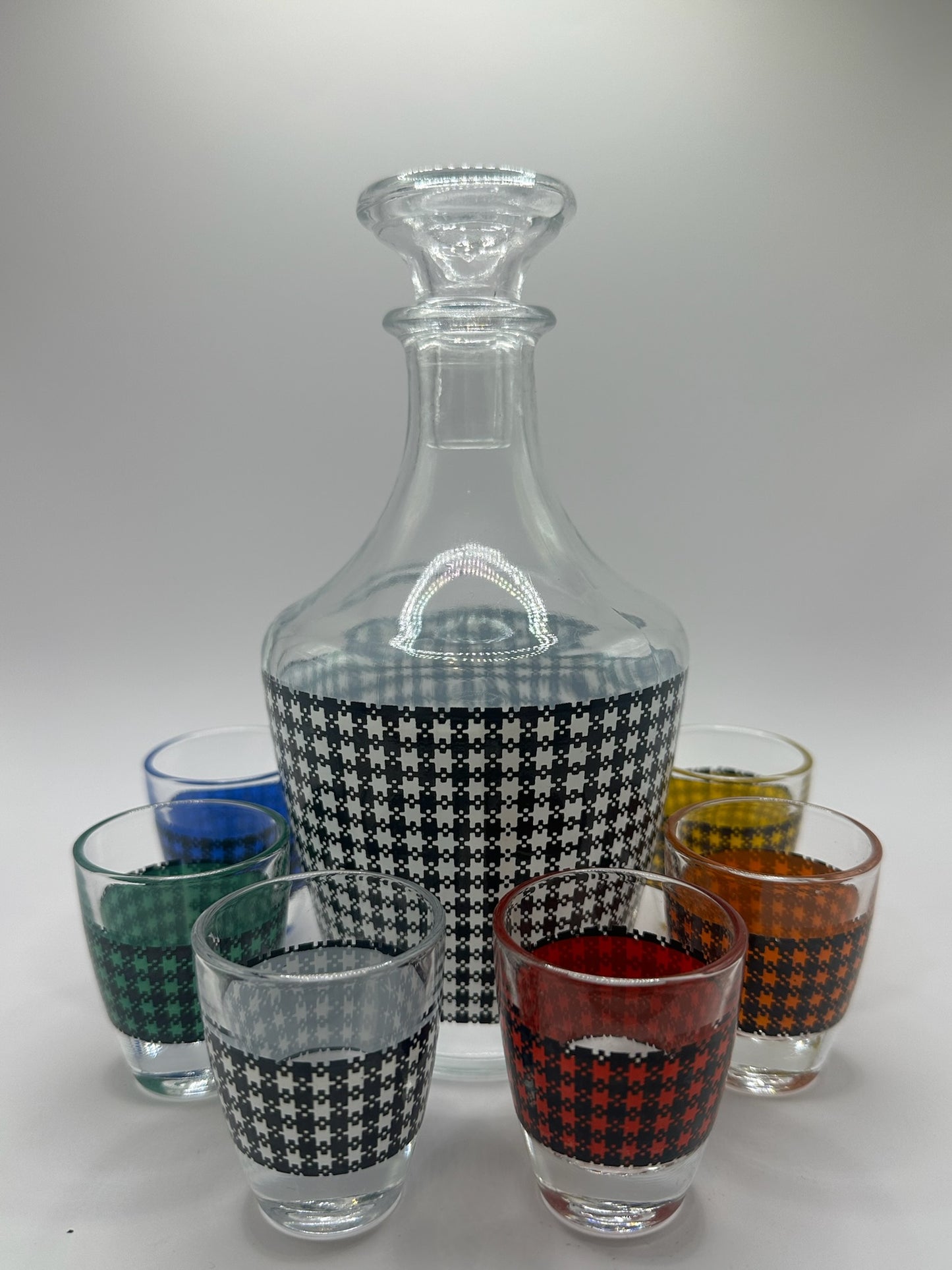 Houndstooth Carafe & Shot Glasses