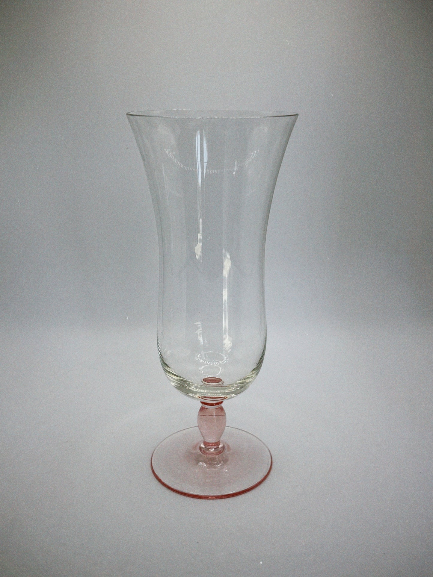 Pink Stem Hurricane Glass
