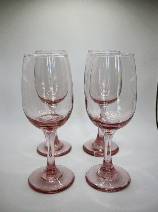 Smoked Pink Wine Glasses (Set of 4)