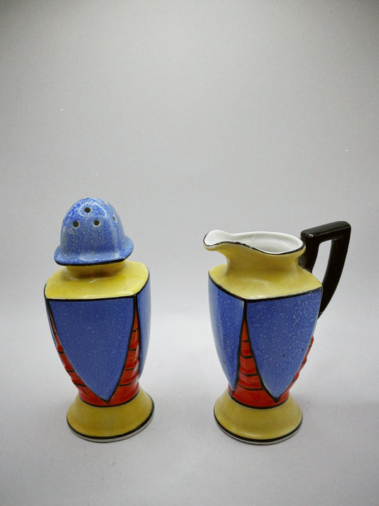 Hand Painted Japanese Creamer & Sugar Shaker Set