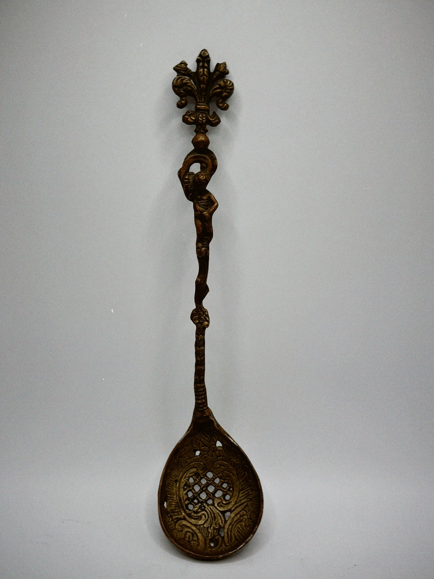 Brass Fleur-De-Lis Olive Serving Spoon