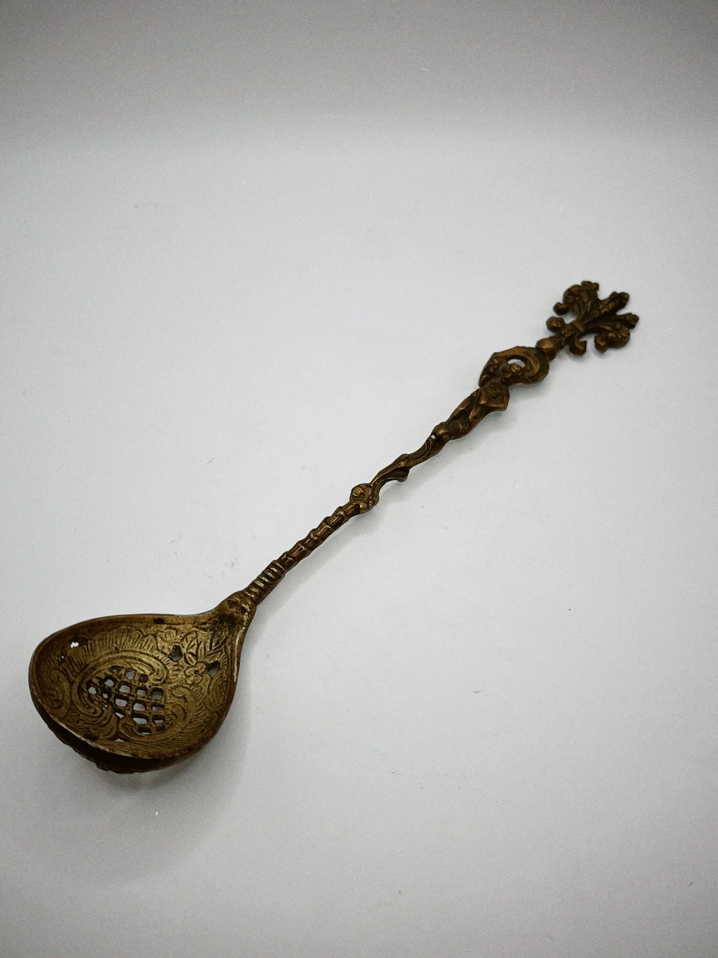 Brass Fleur-De-Lis Olive Serving Spoon